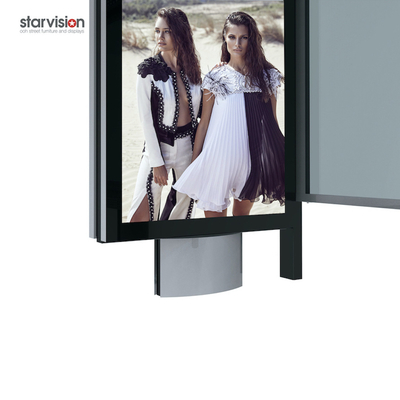 Polycarbonate Roofing Digital City Bus Shelter With Digital Advertising Display